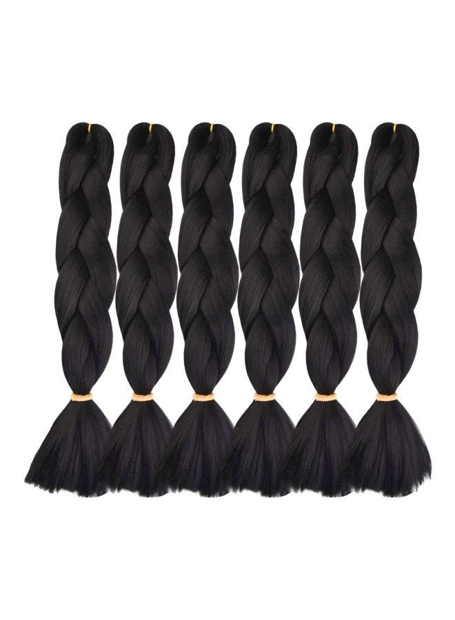 NIBEMINENT Pack Of 6 Braided Hair Extension 1B 24inch - Image 1