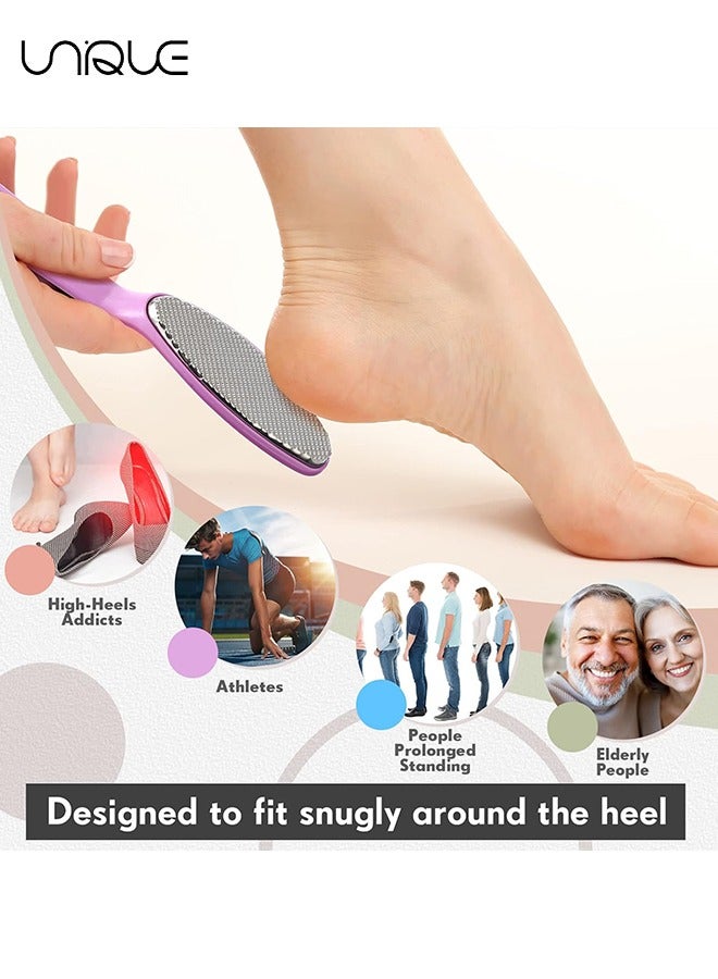 يونيك ملف القدم ، 4 قطع الغسيل القدم ، مزيل الكالس على الوجهين للقدمين ، أداة عرموش باديكير لإزالة الجلد الميت الصلب ، تستخدم على كل من القدمين الرطبة والجافة ، بسهولة للرجال امرأة ، 4 ألوان - Image 4