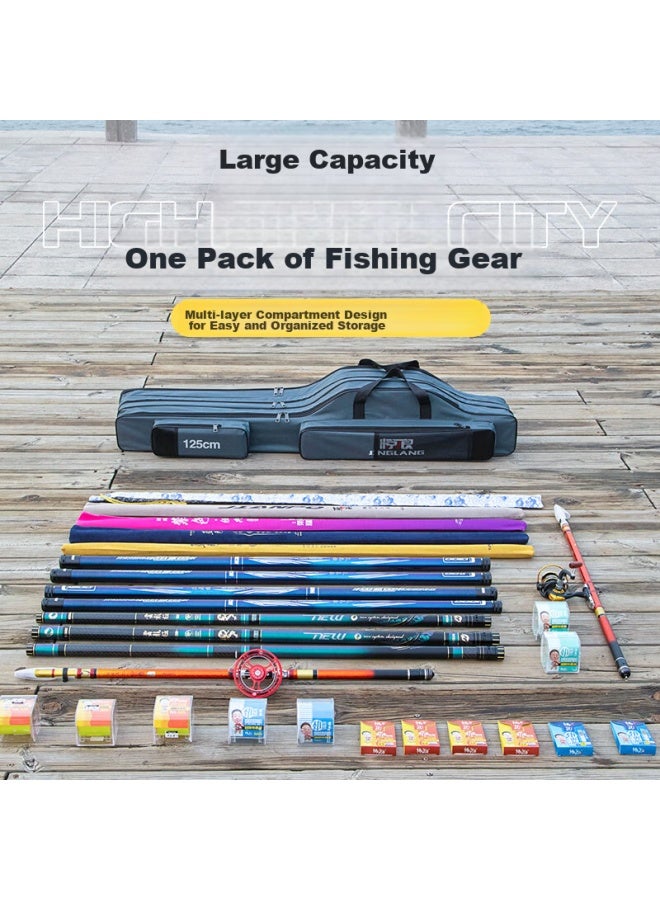 Turbulent Waves Jinglang 130cm Three-layer Large Belly Bag, Fishing Tackle Bag, Waterproof Rod Bag, Fishing Bag, Sea Rod, Hand Rod, Rod, Fishing Rod Bag, Fishing Tackle - Image 4