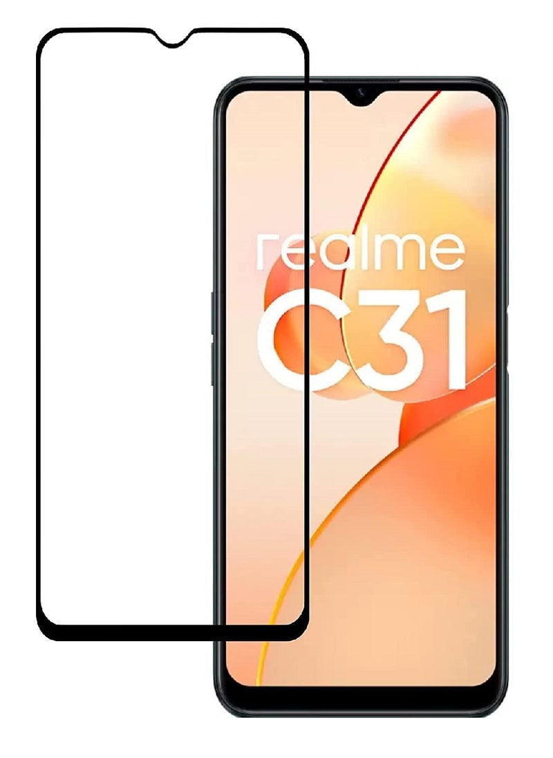 Super Tempered Glass Screen Protector 5D Designed For Realme C31 Full Glue Edge to Edge Full Screen Coverage And Bubble Free - Image 1