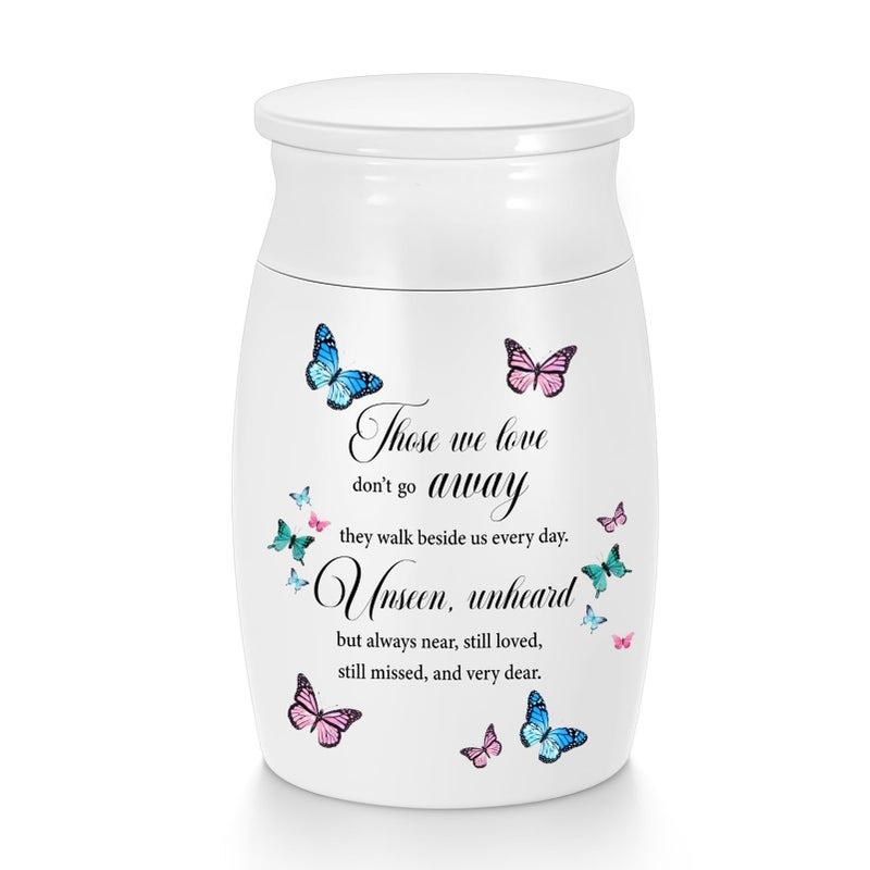 abooxiu Small Urns For Human Ashes 3 Inches Mini Urn Aluminium Memorial Small Keepsake Urn Butterfly Mini Cremation Funeral Urn Ashes Holder - Image 1