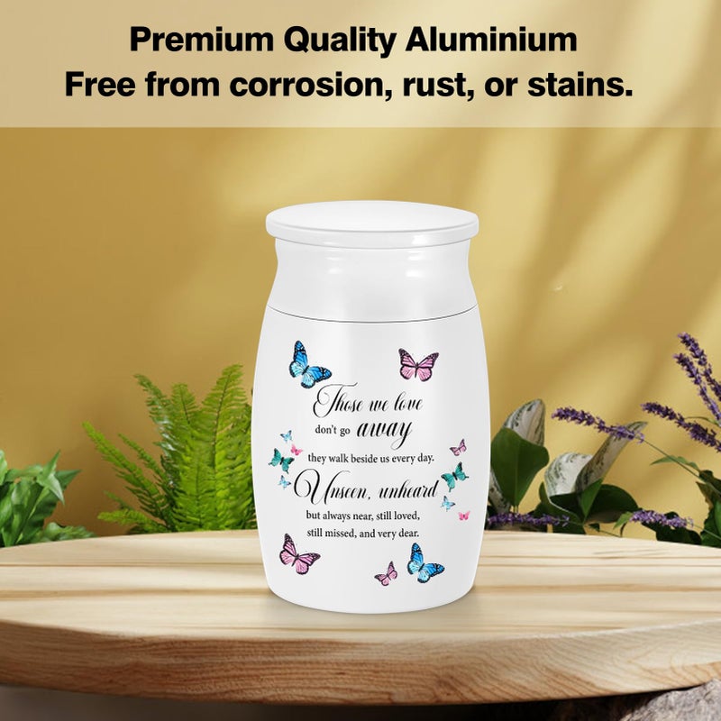 abooxiu Small Urns For Human Ashes 3 Inches Mini Urn Aluminium Memorial Small Keepsake Urn Butterfly Mini Cremation Funeral Urn Ashes Holder - Image 4