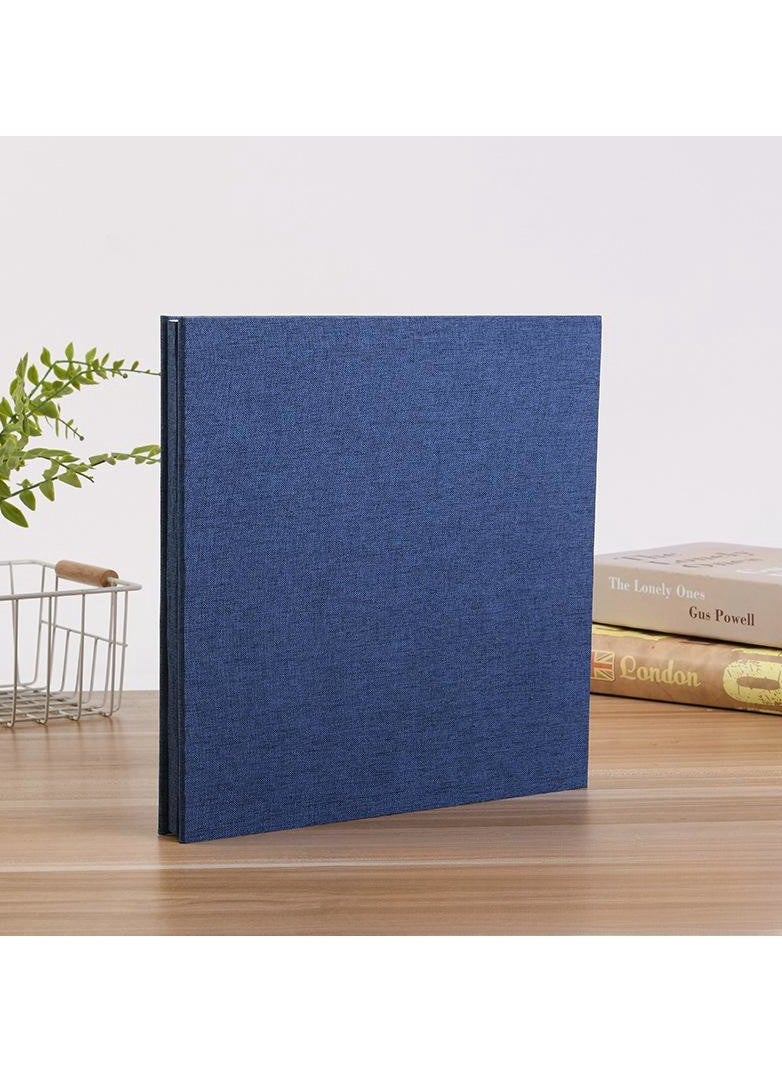 Generic - Photo Albums, Extra Large Capacity Family Wedding Picture Albums Photo Book, Self-stick Photos Hand Made DIY Albums, Memory Book Holds 3x5, 4x6, 5x7, 6x8, 8x10 Inch Photos (Blue) - Image 1