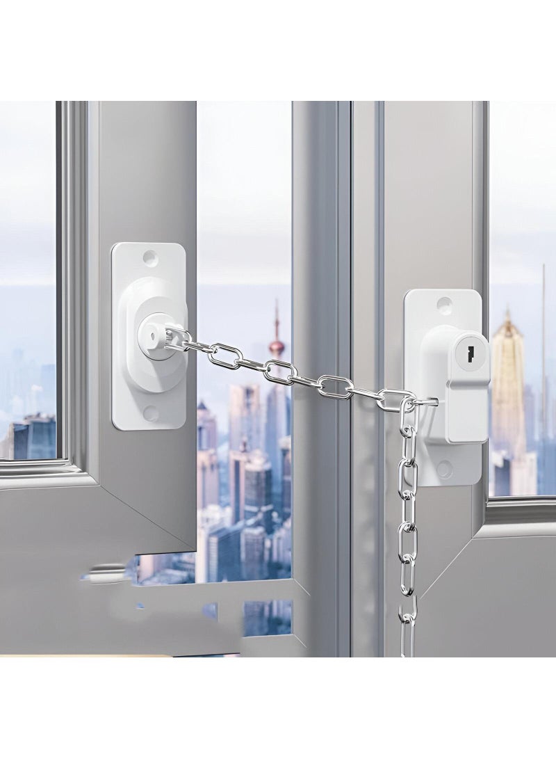 Child Safety Locks - Easy-To-Use Self-Adhesive Window Locks With Adjustable Tension, Designed To Keep Windows Secure And Prevent Accidental Falls For Kids And Pets  - Image 1