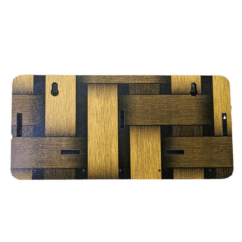 Decorative Wooden Key Holder with Phone Charging Station 5 Metal Hooks 20 cm x 10 cm Brown  - Image 2