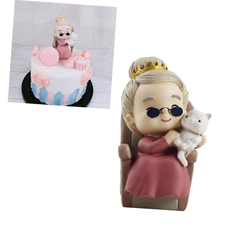 Grandpa And Grandma Cake Topper Desktop Decor For Birthday Celebration - Image 3