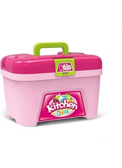 EASY FUTURE Little Chef Kitchen Set Imports Deluxe Beauty Kitchen Appliance Cooking Play Set 3 in 1 Kitchen Play Set Pretend Play Luggage Kitchen Kit for Kids with Suitcase Trolley  - Image 4