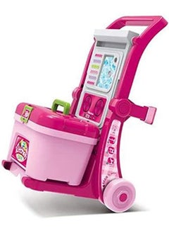 EASY FUTURE Little Chef Kitchen Set Imports Deluxe Beauty Kitchen Appliance Cooking Play Set 3 in 1 Kitchen Play Set Pretend Play Luggage Kitchen Kit for Kids with Suitcase Trolley  - Image 5