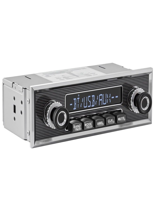 aboutBit Single Din Classic Car Stereo: Vintage Retro Style Radio for Truck - Bluetooth LCD Display AM FM Receiver USB AUX-in Pre-amp Subwoofer Output - Image 1