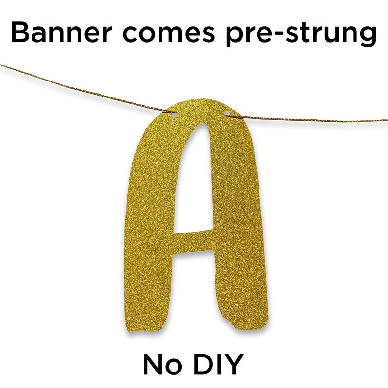 Sterling James Co. 50 & Fabulous Gold Glitter Banner - Happy 50th Birthday Party Banner - 50th Wedding Anniversary Decorations - Milestone Birthday Party Decorations - Image 3