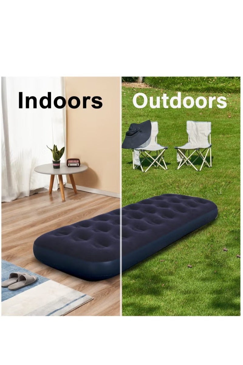 Single Size Air Mattress Inflatable Bed, Blow Up Mattress Camping Sleeping Pad Size190x74x22cm - Image 4