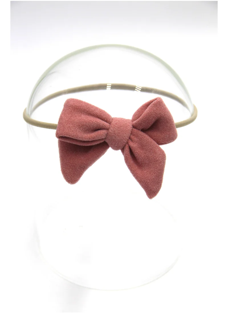 دىدانيالا Sara Ribbon Bow Clip Set with Ponytail For Babies and Girls -Peach