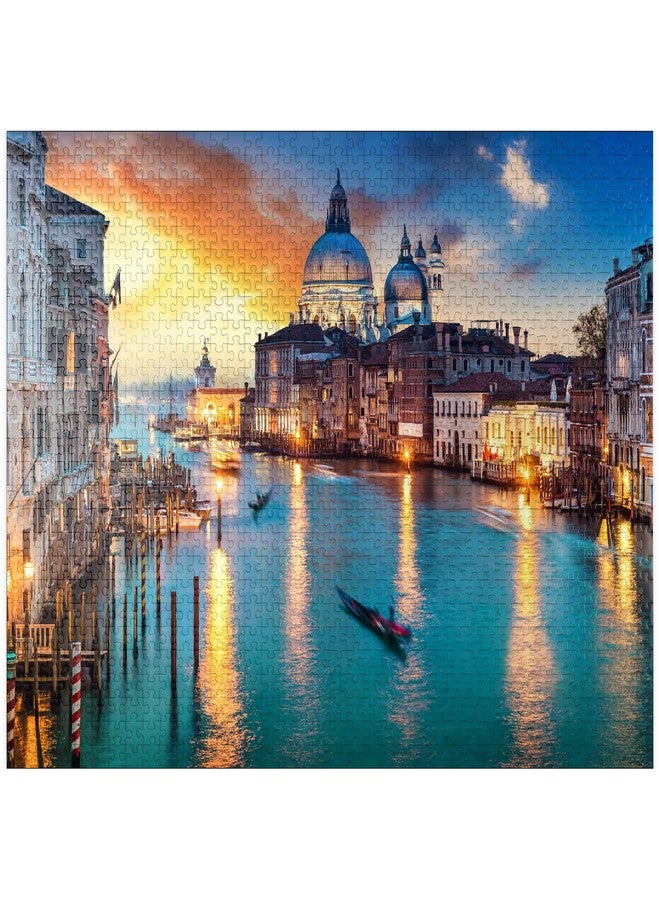 MyPuzzle.com أحجية MyPuzzle: القناة الكبرى مع الجندول عند غروب الشمس، البندقية، إيطاليا - أحجية صورية فاخرة مكونة من 1000 قطعة للبالغين - Image 1