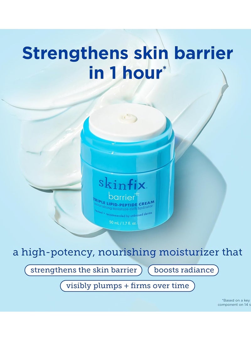 Skinfix Skinfix Barrier+ Triple Lipid-Peptide Cream: Enriched with Lipids, Peptides, Hyaluronic Acid, and Shea Butter for Brightening, Firming, and Plumping, 1.7 oz  - Image 2