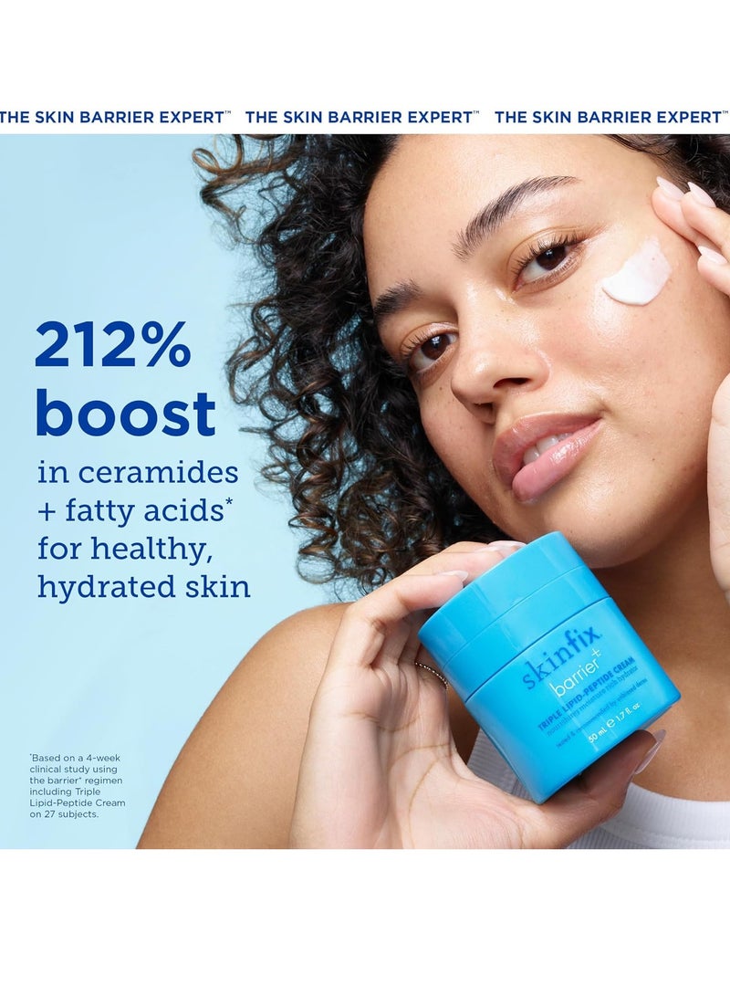 Skinfix Skinfix Barrier+ Triple Lipid-Peptide Cream: Enriched with Lipids, Peptides, Hyaluronic Acid, and Shea Butter for Brightening, Firming, and Plumping, 1.7 oz  - Image 3