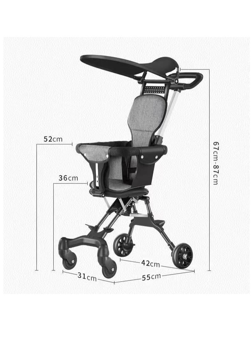 Baby Stroller,Kids Stroller,Lightweight Travel Stroller with Adjustable Handles and Backrest,Travel Strollers with One-Click Fold, Baby & Toddler Umbrella Strollers with Pop Out Sun Visor,For Overhead Airplane StorageFoldable Baby Stroller for Easy Storage, Ideal for Babies and Toddlers Up to 3 Years  - Image 2