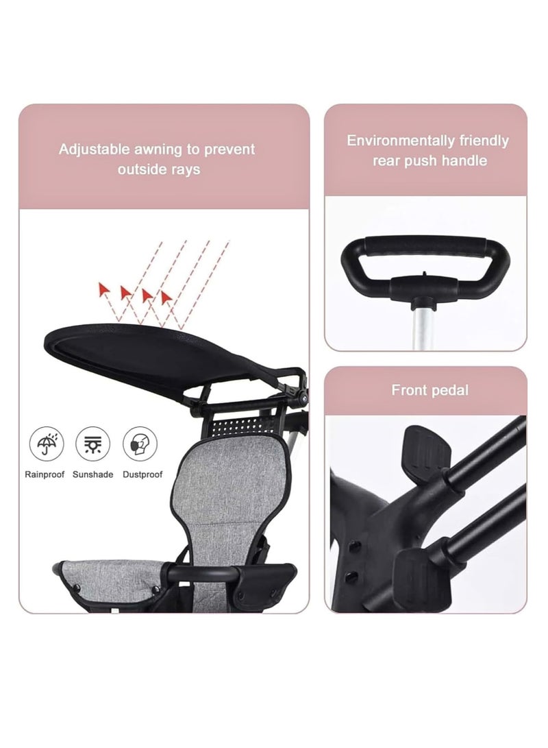 Baby Stroller,Kids Stroller,Lightweight Travel Stroller with Adjustable Handles and Backrest,Travel Strollers with One-Click Fold, Baby & Toddler Umbrella Strollers with Pop Out Sun Visor,For Overhead Airplane StorageFoldable Baby Stroller for Easy Storage, Ideal for Babies and Toddlers Up to 3 Years  - Image 3