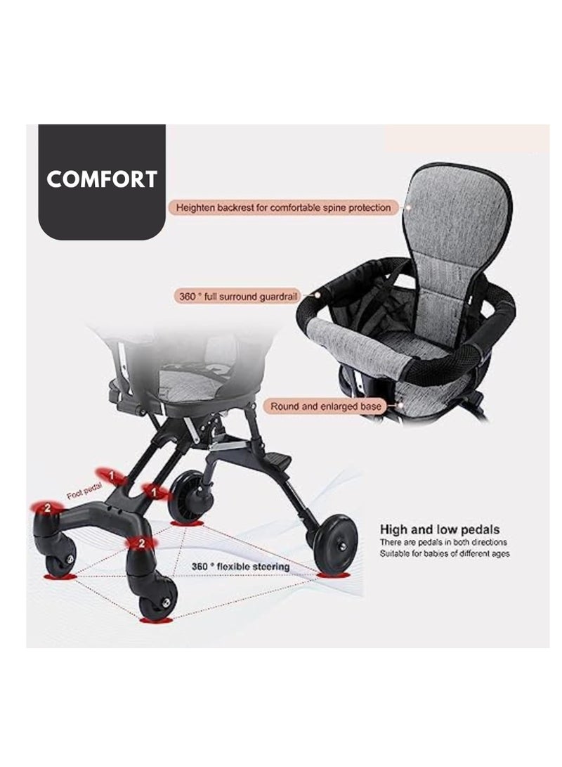 Baby Stroller,Kids Stroller,Lightweight Travel Stroller with Adjustable Handles and Backrest,Travel Strollers with One-Click Fold, Baby & Toddler Umbrella Strollers with Pop Out Sun Visor,For Overhead Airplane StorageFoldable Baby Stroller for Easy Storage, Ideal for Babies and Toddlers Up to 3 Years  - Image 4
