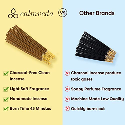 Calmveda 1960s Patchouli Incense Sticks Pack - (80 Sticks) Charcoal Free Incense, Made from Upcycled Flowers | Organic Incense Sticks Non Toxic | Relaxation Pachouli Incense for Calming - Image 5