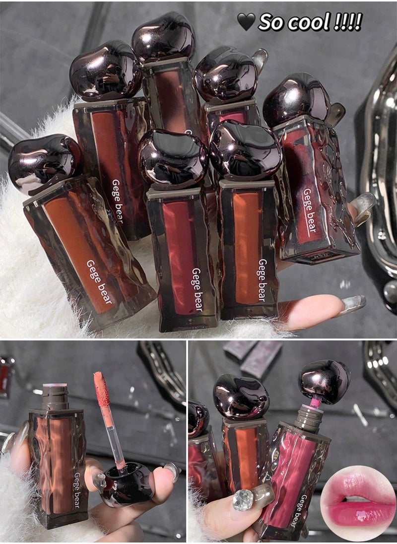 Gege bear - Iceberg Lava Moistened Lip Gloss, Mirror Glossy Ultra Hydrating Long Lasting Nonstick Cup Moisturizing Tinted Liquid Lipstick, Plump Lips and Improve Complexion - Image 1
