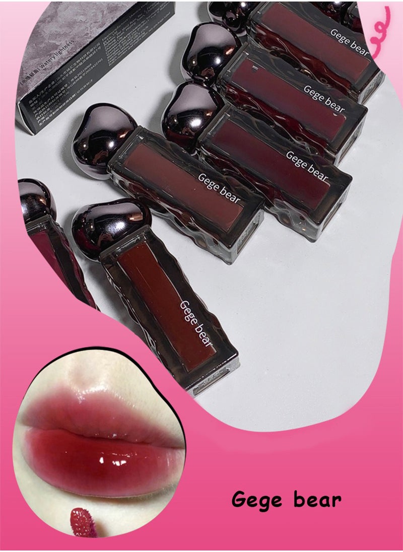 Gege bear - Iceberg Lava Moistened Lip Gloss, Mirror Glossy Ultra Hydrating Long Lasting Nonstick Cup Moisturizing Tinted Liquid Lipstick, Plump Lips and Improve Complexion - Image 1