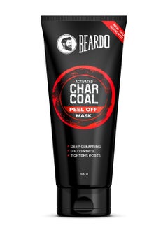 Beardo Activated Charcoal Peel Off Mask for Men 100g Charcoal Face Mask for Glowing Skin Detoxifying Facial Kit for Men Peel Off Mask Men For Oily and Dirt free skin