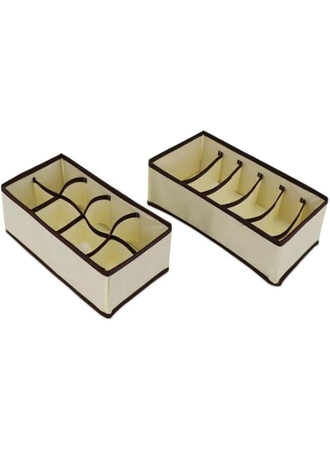 4-Piece Simplized Closet Underwear Organizers Set Beige，4 PCS Drawer Organizer, Wardrobe Clothes Storage Organizer Box, Underwear Bra Organizer Closet Drawer Divider for Skirts Socks Bras Panties & Scarf, Home storage  - Image 5