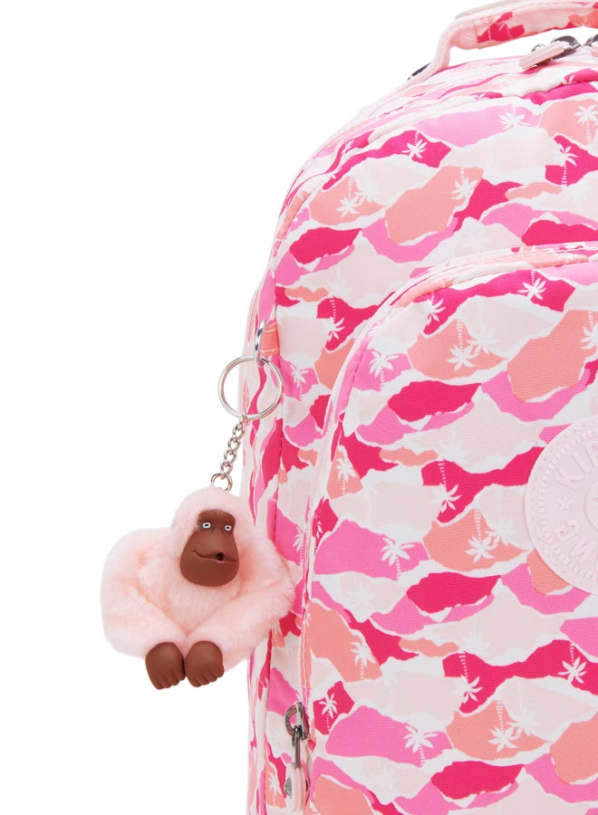 kipling Class Room Pink Palm Large Backpack (With Laptop Compartment) I7090-1Bv - Image 5