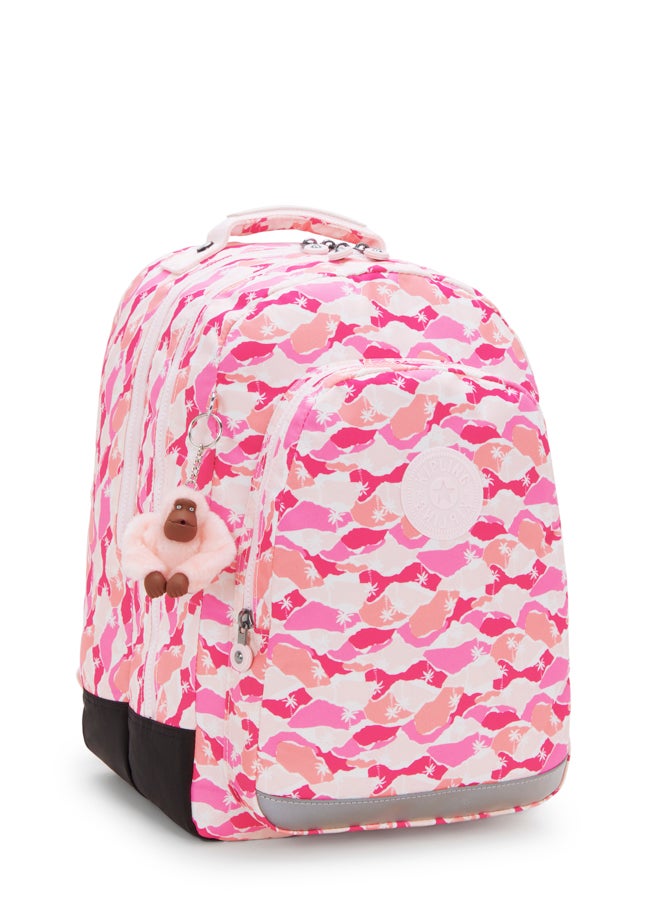 kipling Class Room Pink Palm Large Backpack (With Laptop Compartment) I7090-1Bv - Image 4