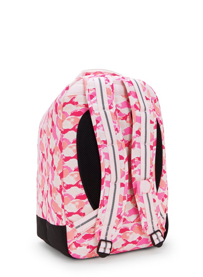 kipling Class Room Pink Palm Large Backpack (With Laptop Compartment) I7090-1Bv - Image 2