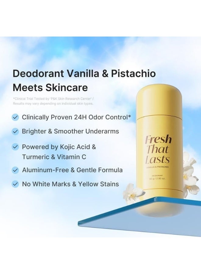 Vanilla Pistachio Deodorant 24H Freshness, Dry Feel Deodorant, Breathable Sweat & Odor Protection, Instant Freshness & Gentle, Improve Underarm Darkness or Uneven Skin Tone (1 Bottle) - Image 2