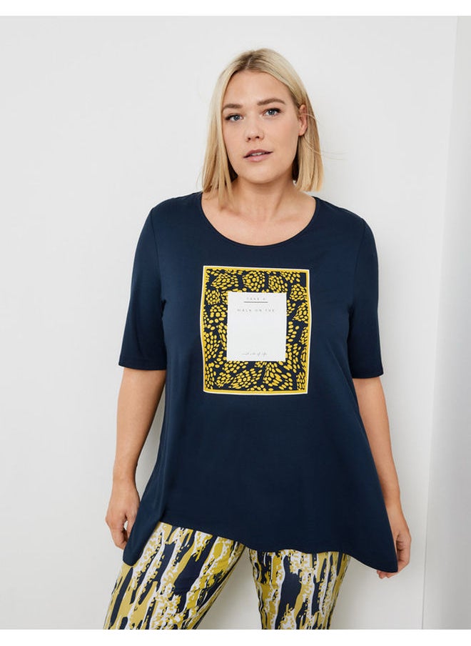 GERRY WEBER Flared top with mid-length sleeves and a front print  - Image 1