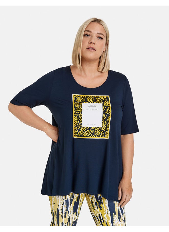 GERRY WEBER Flared top with mid-length sleeves and a front print  - Image 2