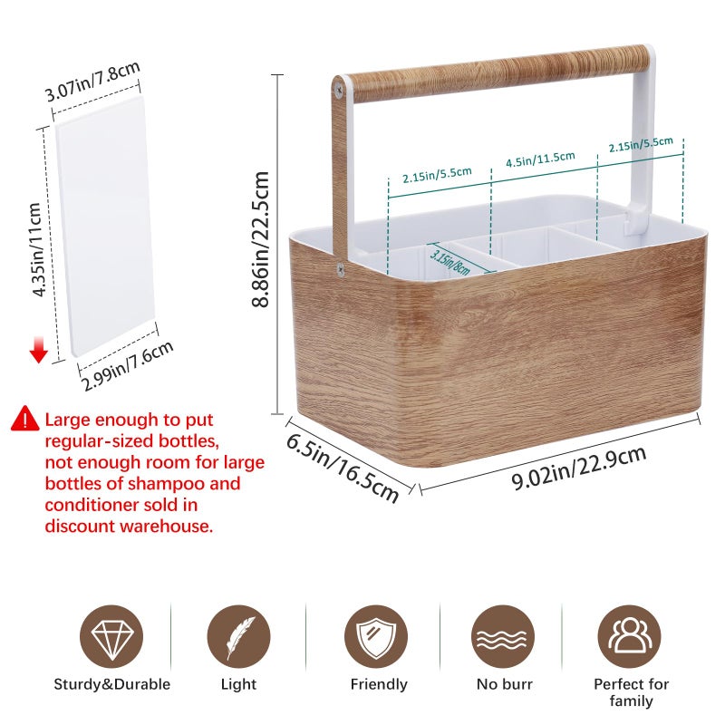 Byuner Shower Caddy Caddy College: سلة دش Caddy المربّد للمسكن مع مقبض الحمام البلاستيكي منظم تخزين سلة لحمل خزانة المطبخ. - Image 1