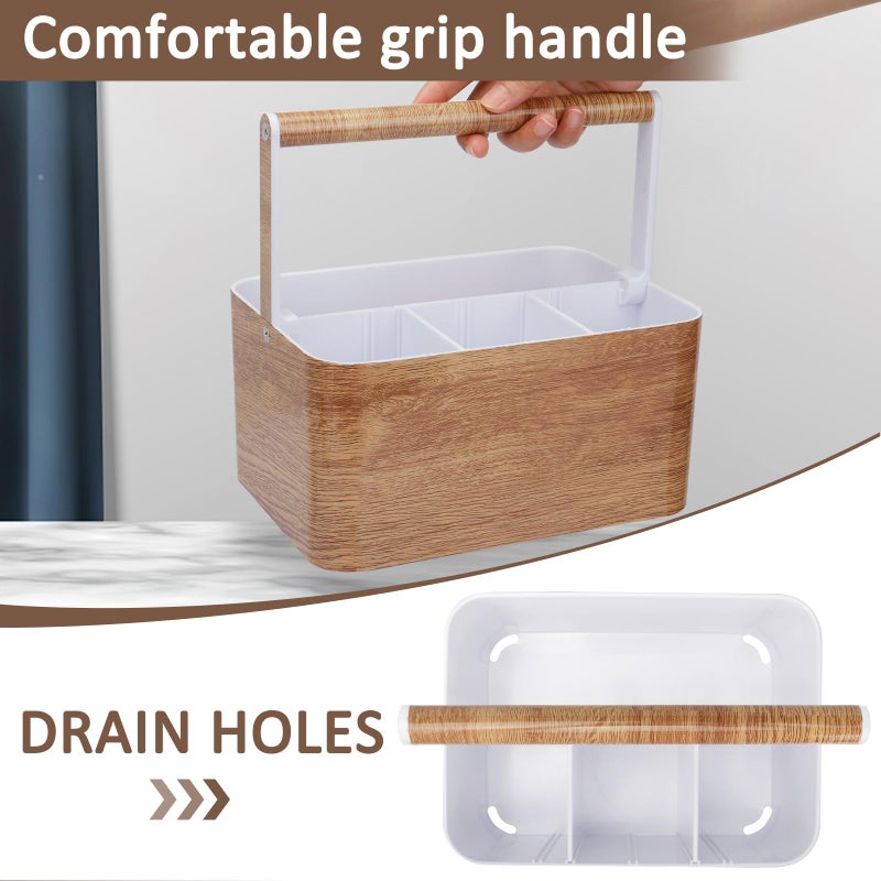 Byuner Shower Caddy Caddy College: سلة دش Caddy المربّد للمسكن مع مقبض الحمام البلاستيكي منظم تخزين سلة لحمل خزانة المطبخ. - Image 2