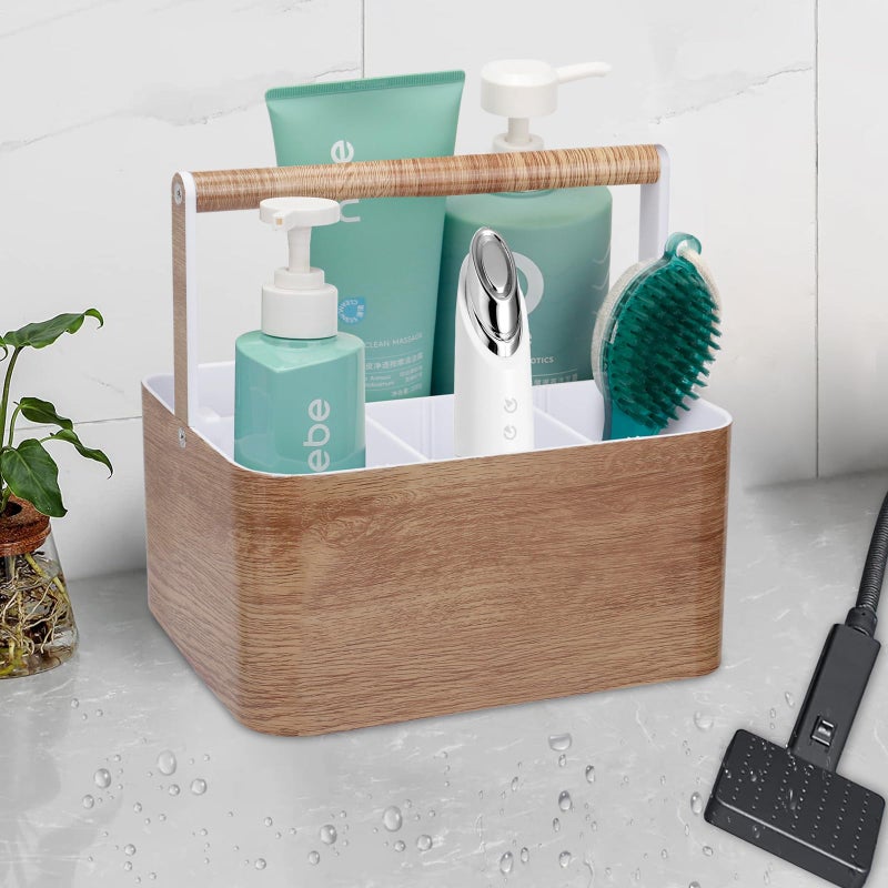 Byuner Shower Caddy Caddy College: سلة دش Caddy المربّد للمسكن مع مقبض الحمام البلاستيكي منظم تخزين سلة لحمل خزانة المطبخ. - Image 4