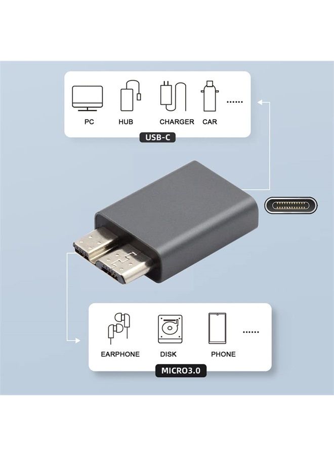 Cablecc محول بيانات USB-C USB 3.1 نوع C أنثوي إلى USB 3.0 ذكر ميكرو 10Gbps للطاقة لقرص SSD للكمبيوتر المحمول - Image 2