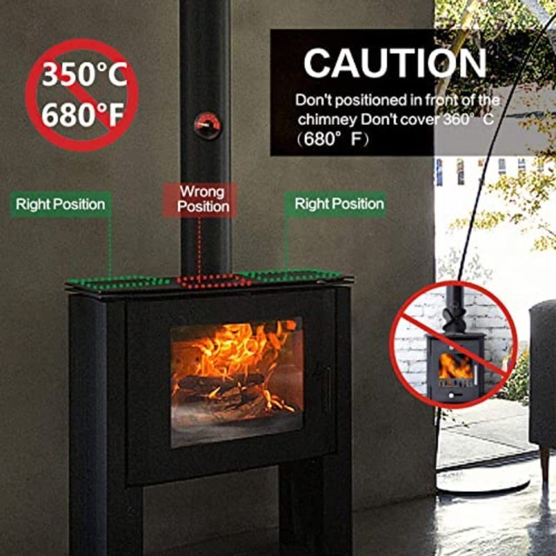 Fire Fans for Stove, Upgrade 8 Blades Stove Fan Wood/Log Burners Fan and Woodburner Fireplace Fan Silent Operation Eco Friendly and Increased Efficient for Large Room. - Image 3