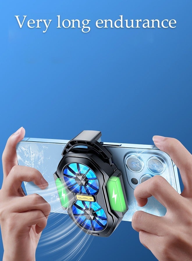 DUNISO Phone Cooler, Cooling Fan, Mobile Phone Cooling Fan, Dual Fans, Plug-In Model, Compatible With 62~92mm Mobile Phones，Rechargeable, Playing Games, Live Streaming, Watching Videos - Image 5