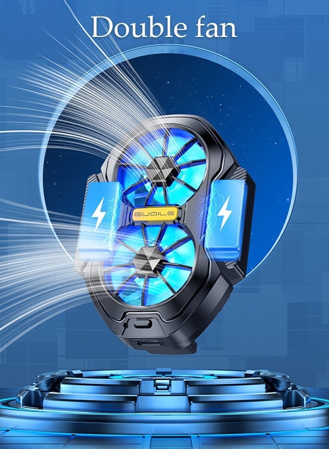 DUNISO Phone Cooler, Cooling Fan, Mobile Phone Cooling Fan, Dual Fans, Plug-In Model, Compatible With 62~92mm Mobile Phones，Rechargeable, Playing Games, Live Streaming, Watching Videos - Image 4