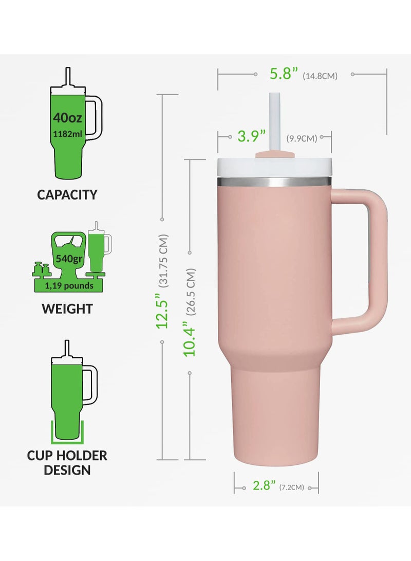 Quencher H2.0 FlowState Stainless Steel Vacuum Mug with Lid and Straw for Water, Iced Tea or Coffee, Smoothies and More