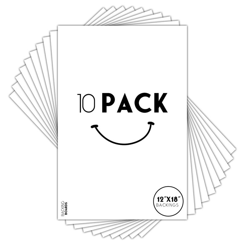 Golden State Art 12x18 White Backing Board Backer Boards for Frame Picture 10 Pack