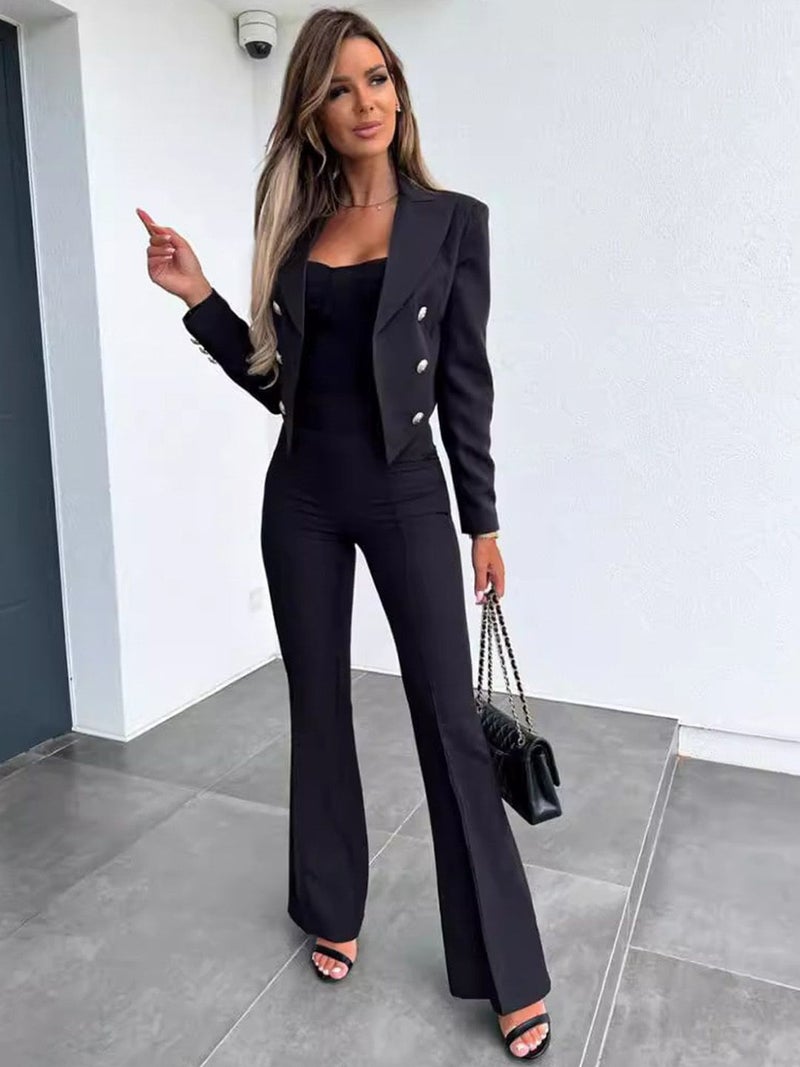 YUNIQEE بليزر أسود سادة - Image 1