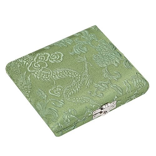 Tangxi Wooden Oboe Case Holder Box for 6pcs Oboe Reeds Silk Cloth Cover Case Holder Storage(Green) - Image 1