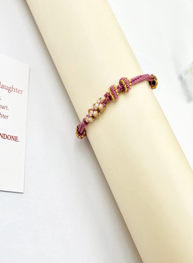 CSIYANJRY99 To My Granddaughter Bracelet from Grandmom Granddaughter Bracelet from Nana "A Link That Can Never Be Undone" Peach Blossom Bracelet Braided Bracelet to Granddaughter Present for Granddaughter (Green) - Image 2