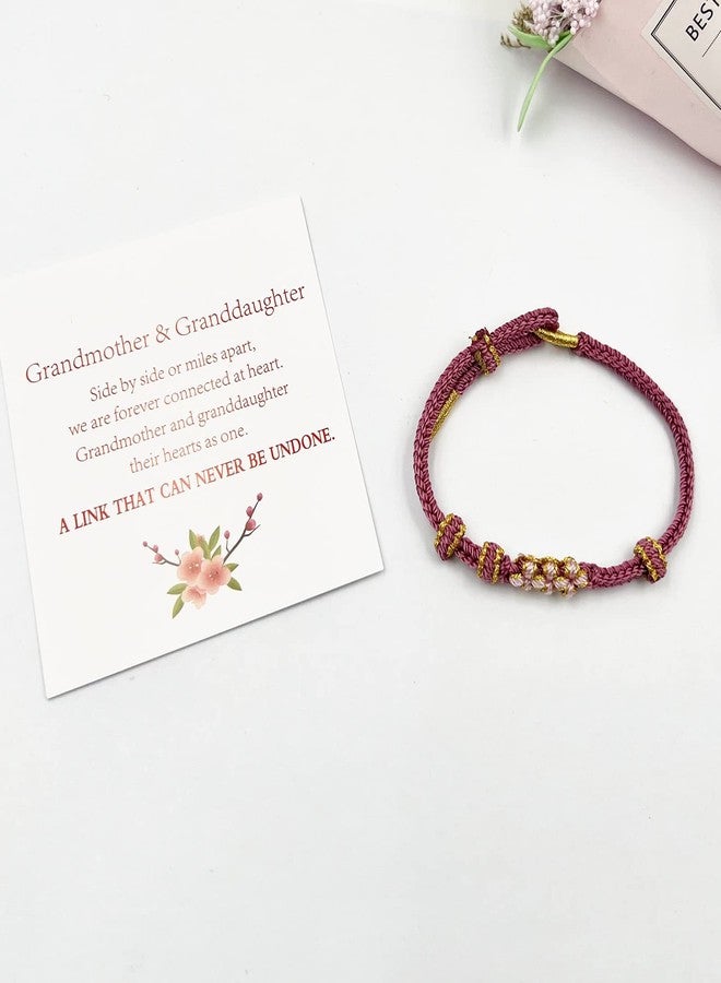 CSIYANJRY99 To My Granddaughter Bracelet from Grandmom Granddaughter Bracelet from Nana "A Link That Can Never Be Undone" Peach Blossom Bracelet Braided Bracelet to Granddaughter Present for Granddaughter (Green) - Image 4