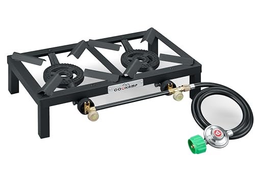 COOKAMP Propane Double Burner Angle Iron Camp Stove with CSA Listed Regulator and 4ft Hose (SA2200) - Image 5