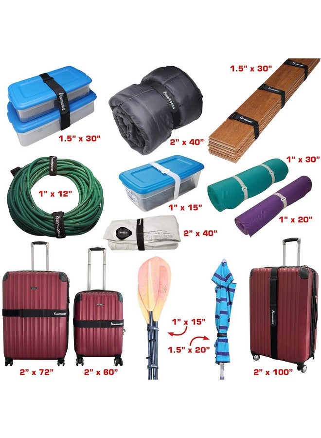 ENVISIONED Reusable Cinch Straps 2" x 40" - 6 Pack, Multipurpose Strong Gripping, Quality Hook and Loop Securing Straps (Black) - Image 2