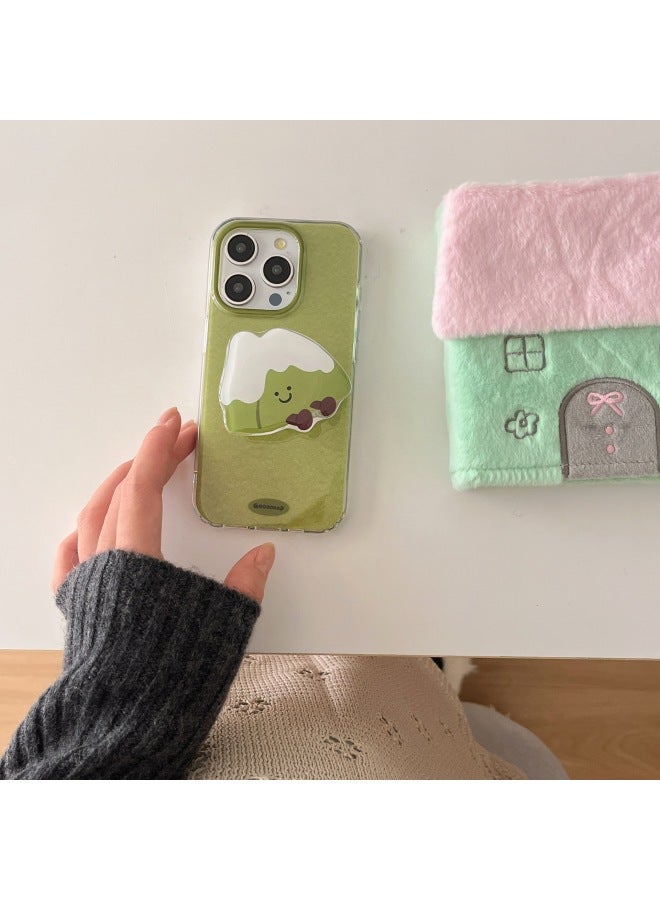 Matcha Green Snow Mountain Magnetic Stand Mobile Phone Case Suitable For Iphone 15Pro Double Layer For Iphone 16Promax Hard 14-Color:Double Layer Matcha Green Single Shell-Applicable Models:For Iphone13pro