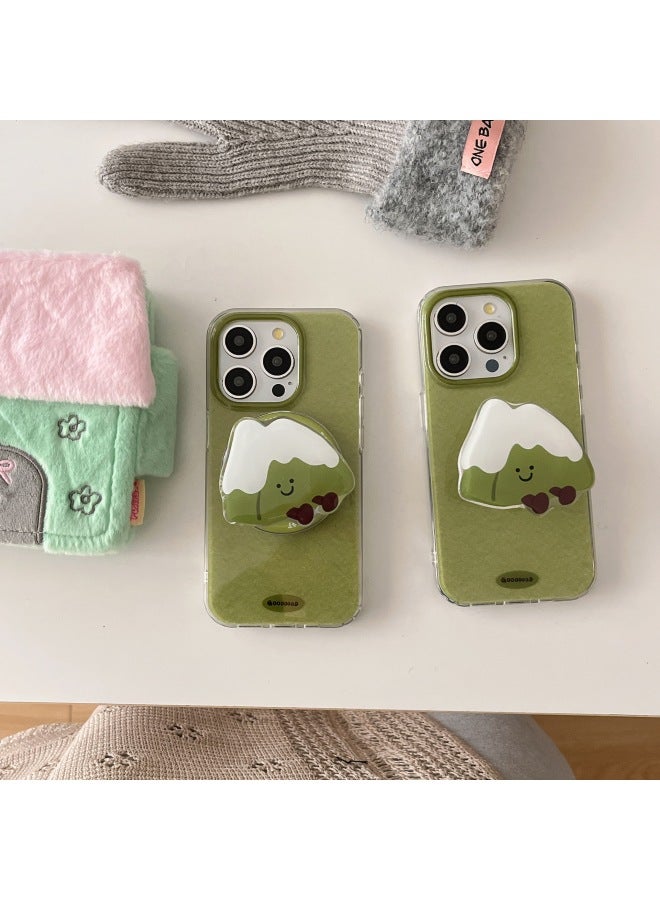 Matcha Green Snow Mountain Magnetic Stand Mobile Phone Case Suitable For Iphone 15Pro Double Layer For Iphone 16Promax Hard 14-Color:Double Layer Matcha Green Single Shell-Applicable Models:For Iphone13pro